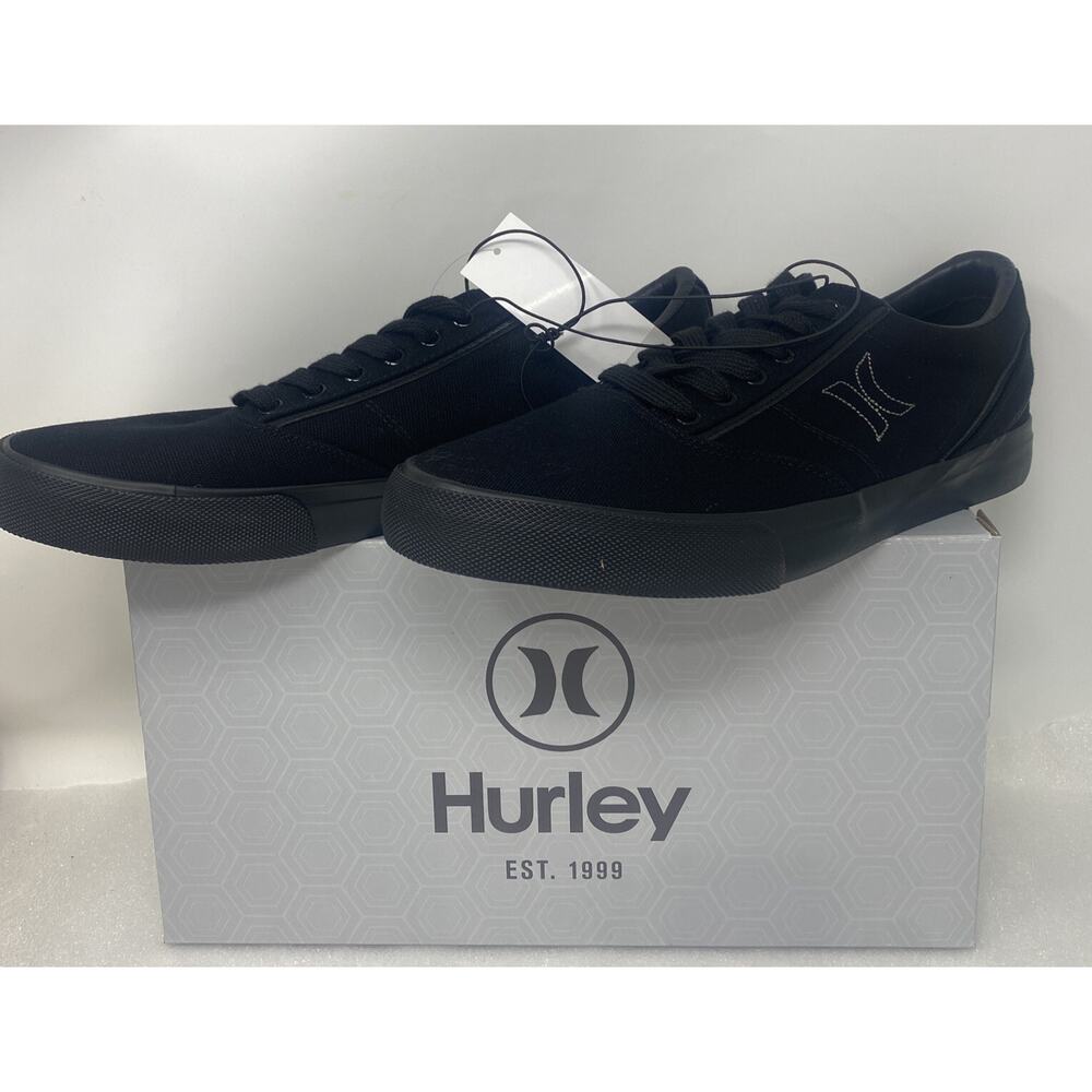 Hurley Men's Arlo Lace-Up Canvas Sneakers, Black 8